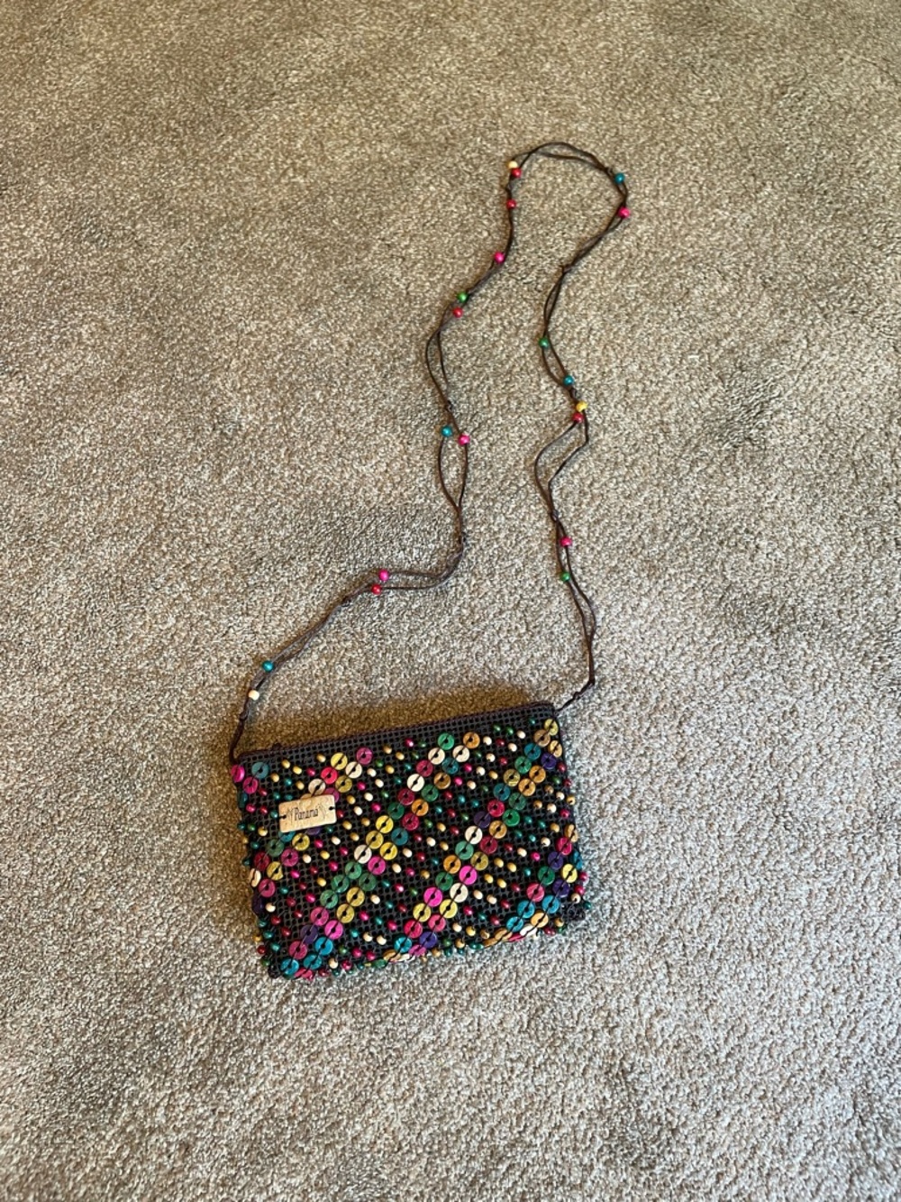 Bohemian Beaded Multicolor Crossbody Shoulder Bag - Handmade Coconut Shell Beads